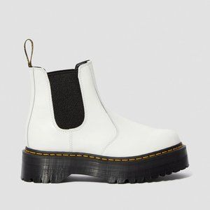 Dr. Martens 2976 Quad White Leather Platform Chelsea Boots size 6
